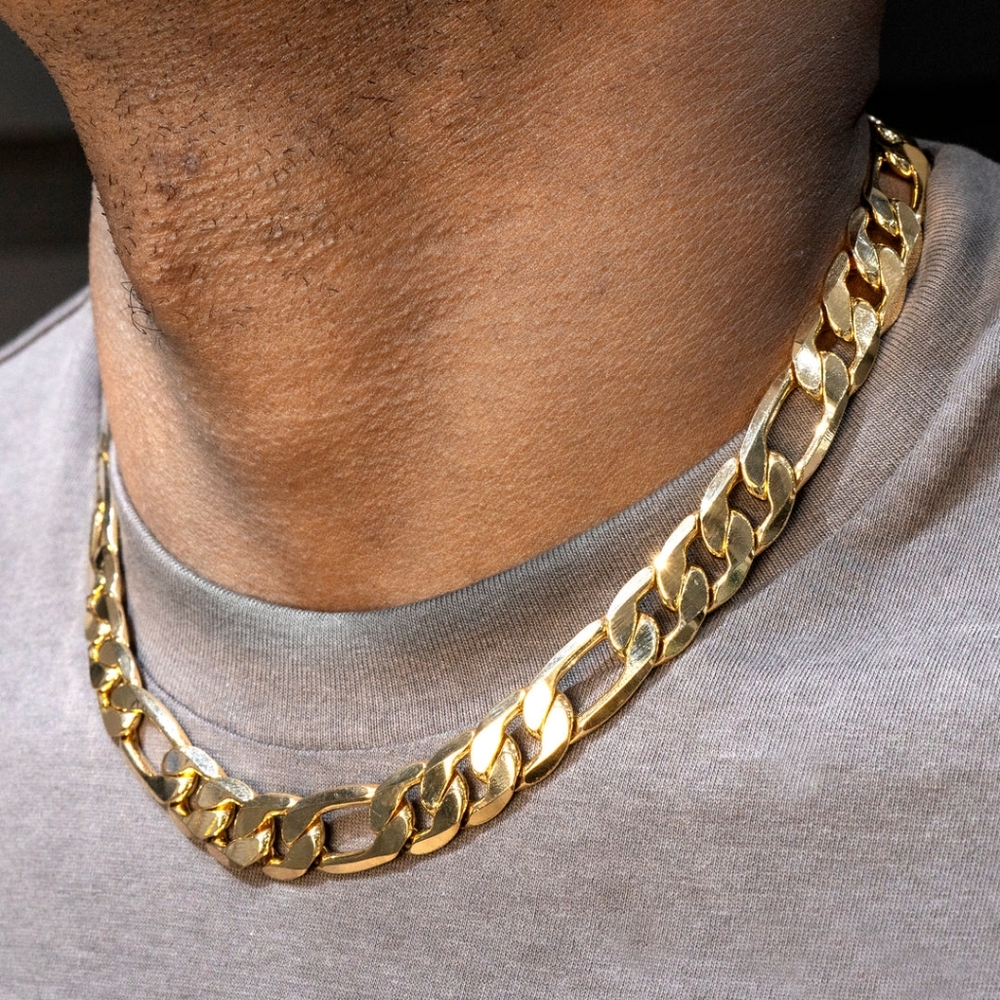 Men’s 18K Gold Plated Heavy Miami Link Chain – 20–21” / Power Statement Necklace